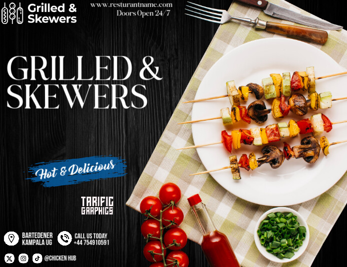 Black Restaurant  Flyer (us Letter) template