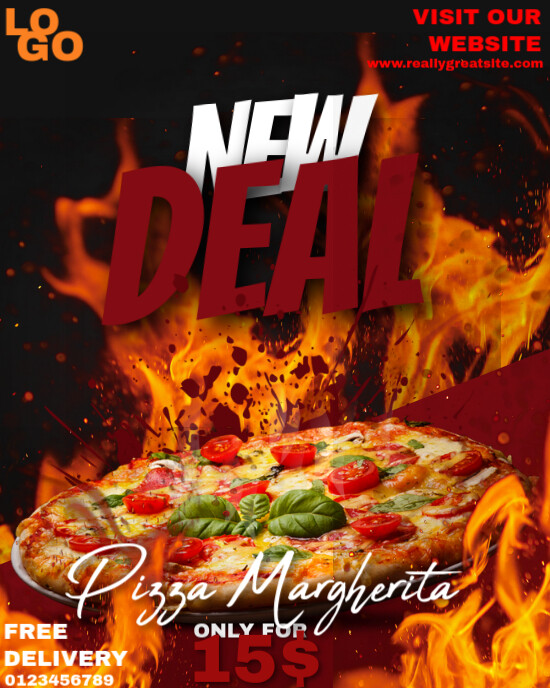 Black Restaurant Poster Instagram Portrait template