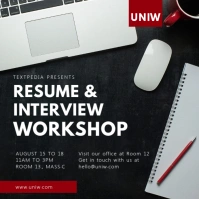 Black resume and interview workshop instagram template
