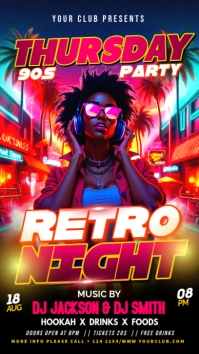 Black Retro Night Party Flyer Instagram Story template