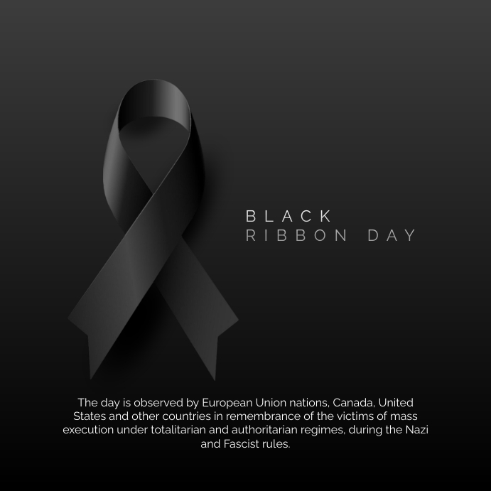 Black Ribbon Day Instagram Post Template | PosterMyWall