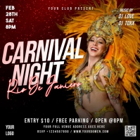 Black Rio Carnival Night Persegi (1:1) template