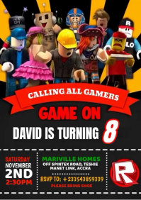 Black Roblox Background Flyers Template | PosterMyWall