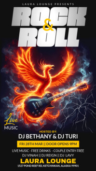Black Rock & Roll Music Event Historia de Instagram Template