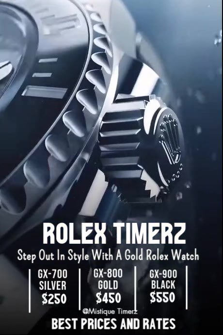 Copy of Black Rolex Watch Promo Poster | PosterMyWall