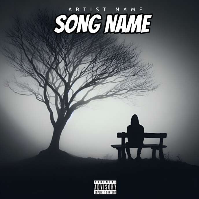 Black Sad Alone Song Album Cover Art Album C Template | PosterMyWall