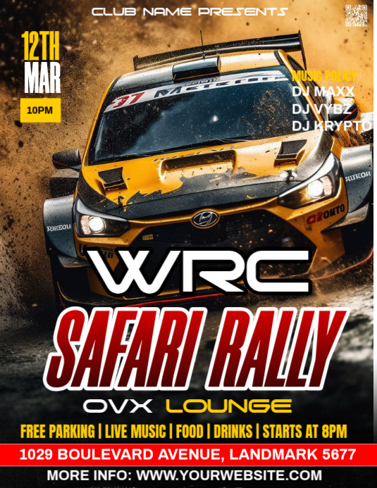 Black Safari Rally Flyer (us Letter) Template | PosterMyWall