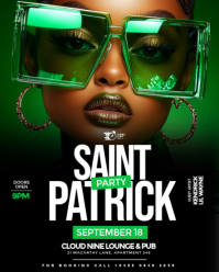 Black Saint Patrick's Day Party Instagram Portrait template