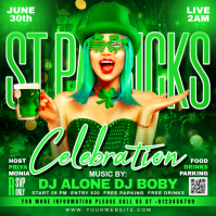 Black Saint Patrick Party Instagram Post Wpis na Instagrama template