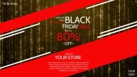 Black Sale Firday Season Red Banner Cover Ad Vídeo de portada de Facebook (16:9) template