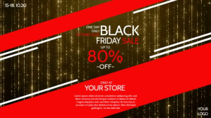 Black Sale Firday Season Red Banner Cover Ad Facebook-covervideo (16:9) template