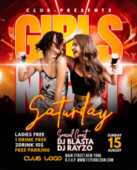 Black Saturday After Work Party Flyer Instagram Portrait template