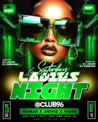 Black Saturday Ladies Night Party Flyer Instagram Portrait template