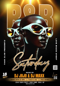 Black Saturday R And B Concert Flyer A4 template