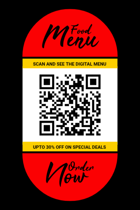Black Scan Digital Menu Card Poster Template | PosterMyWall