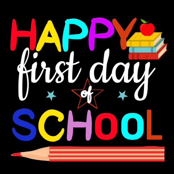 Black School , Happy First Day Of School Instagram Post Template ...