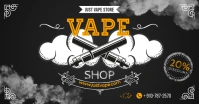 Black Sketched Vape Shop Facebook Shared Imag template