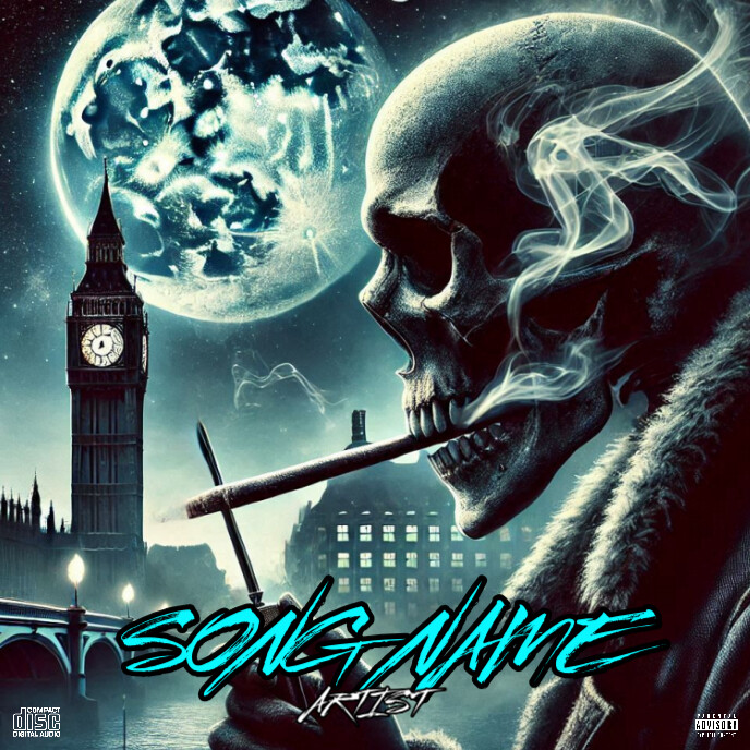 Plantilla de Black Skull Man Song Mixtape Album Cover | PosterMyWall