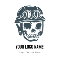 Black Skull With Helmet Art Logo template