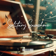 Black Solitary Saxophone Album Cover template