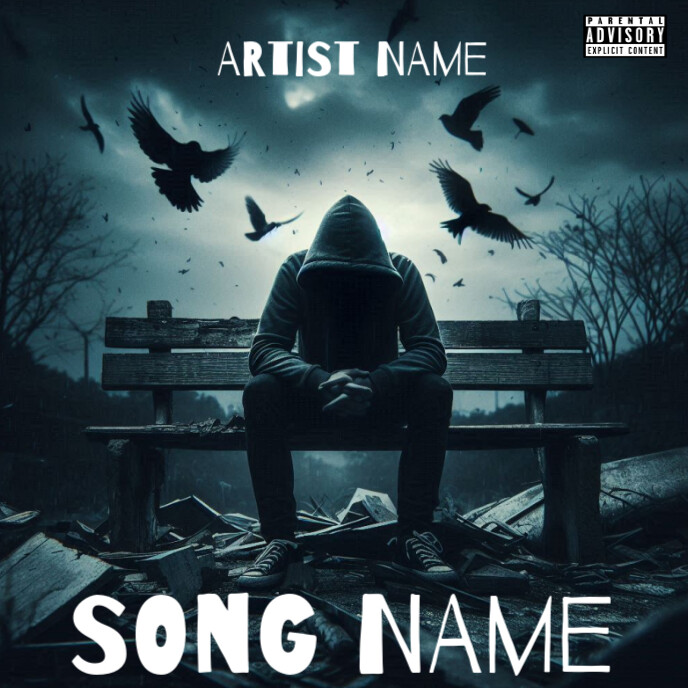 Black  Song Album Cover  Album Cover Capa de álbum template