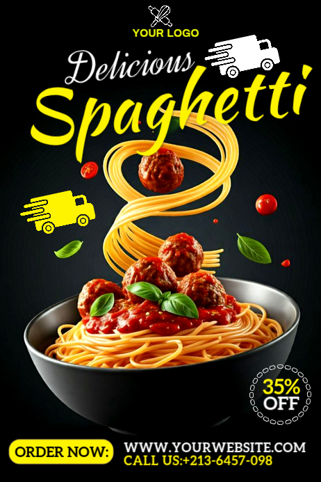 Copy of Black Spaghetti Promotion Poster | PosterMyWall