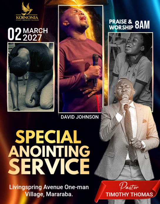 Copy of Black Special Anointing Service Poster/Wallboard | PosterMyWall