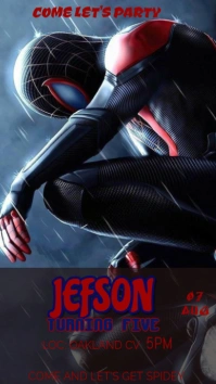 Black Spider Theme  Digital Display (9:16) template