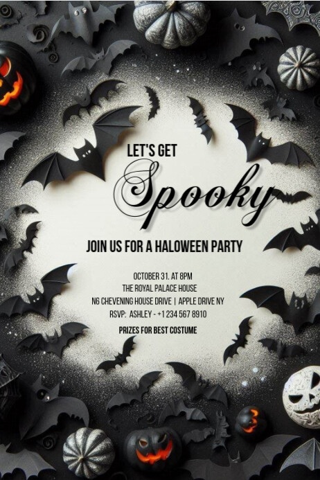Plantilla de Black Spooky Halloween Party Poster | PosterMyWall