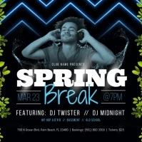 Black Spring Break Square Video template