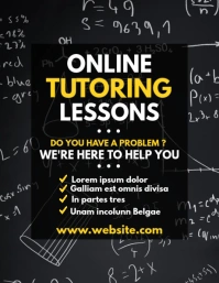 black square online tutoring lessons design t Flyer (US Letter) template