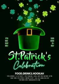 黑色 St. Patrick's Day Celebration A6 Template
