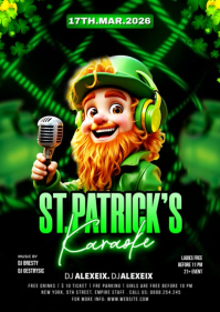 Negro St. Patrick's Day Karaoke Event A6 Template
