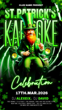 Black St. Patrick's Day Karaoke Instagram Story Video template