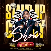 Black Stand-up Comedy Night Square (1:1) template