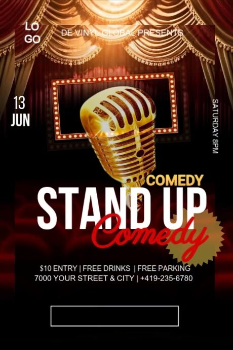 Black  Stand Up Comedy  Poster Iphosta template