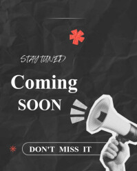 Black  Stay Tuned Coming Soon  Instagram Portrait template