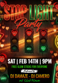 Black Stop Light Party A4 template