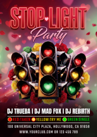 Black Stop Light Party A4 template