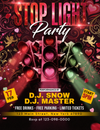 Black Stop Light Party Flyer template