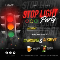 Black Stop Light Party Invitation Instagram I template