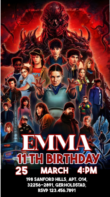 Stranger Things Birthday Party Template | PosterMyWall