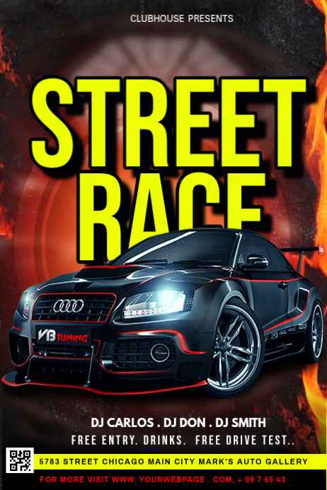 Street Racing Events Copy of Black Street Race Event Poster | PosterMyWall