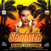 Black Summer Beach Party Flyer Instagram Post template