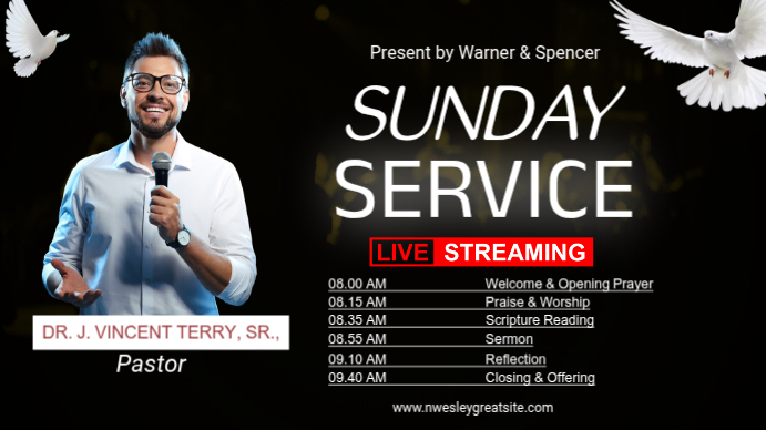 Black Sunday Service YouTube Thumbnail Template | PosterMyWall
