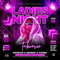 Black  Sunday Takeover Ladies Night Party  Instagram Post template