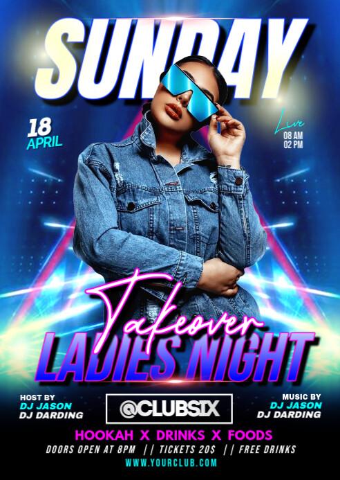 Black Sunday Takeover Night Party Flyer A6 template