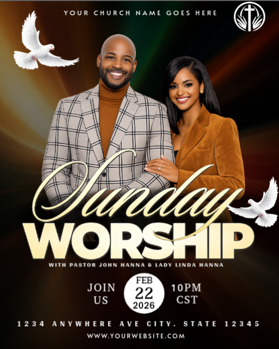 Black Sunday Worship Service Instagram Portrait Template | PosterMyWall