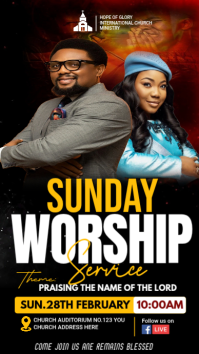 Black Sunday Worship Service Instagram Story template