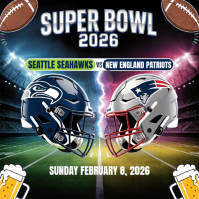 Black Super Bowl 2026 Instagram Post template